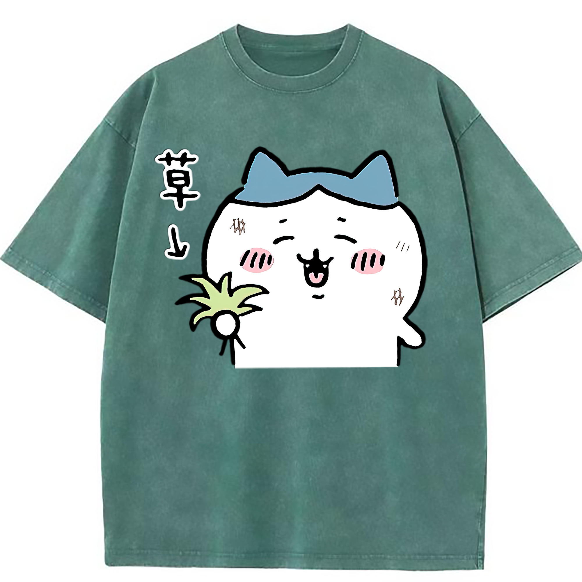 （画像用） ちいかわ ハチワレ Chii-kawa hachiware 綿100% ヴィンテージ風 半袖Tシャツ（フロントプリント）